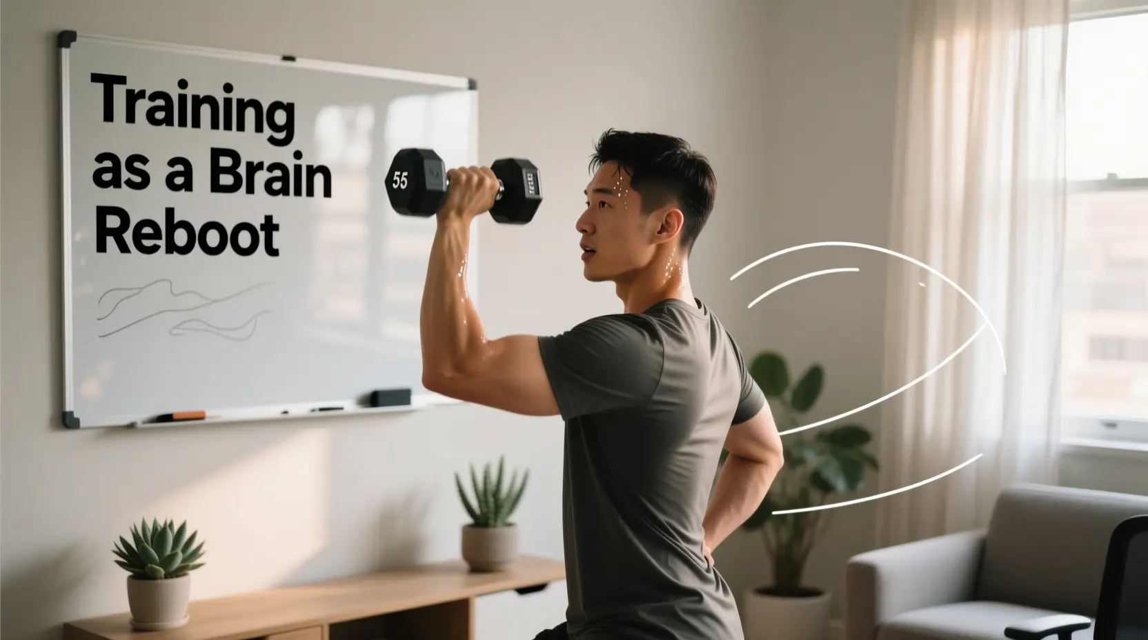 Тренировка как перезагрузка мозга: как короткая сессия с гантелями спасает от выгорания