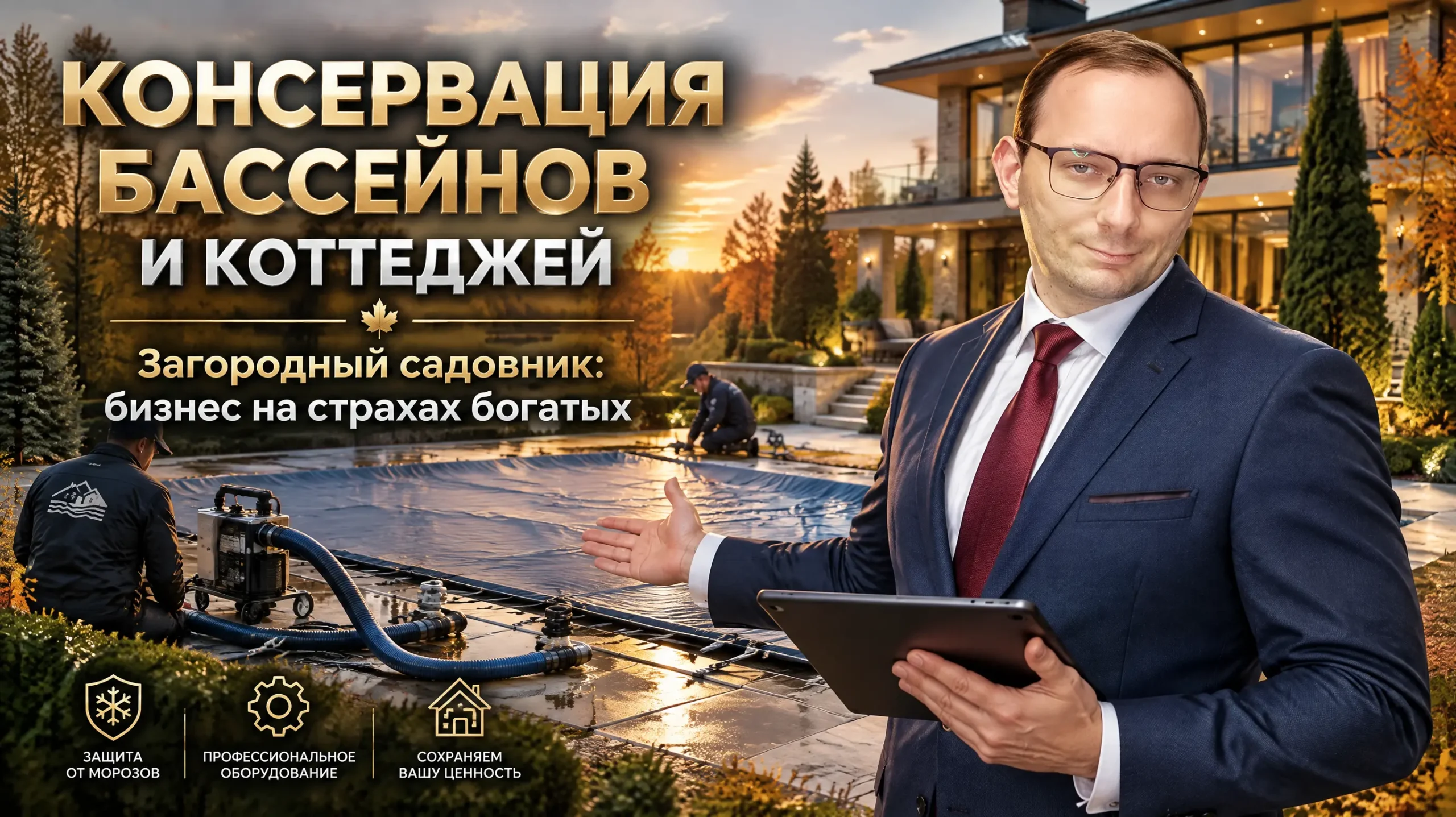 [Идеи для бизнеса] - Сервис консервации бассейнов и коттеджей (Загородный садовник)