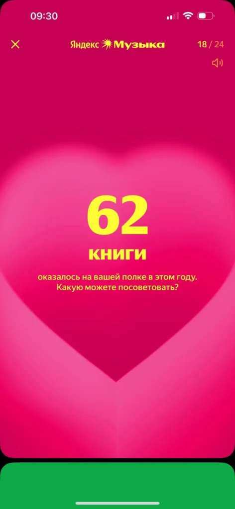 В этом году удалось прослушать почти 62 книги, и это 30393 минуты. По этим показателям я нахожусь в топ-5% книголюбов.
